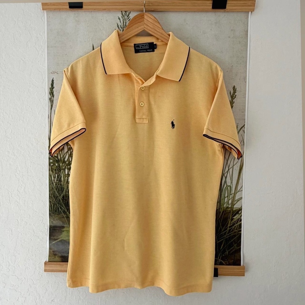 Ralph Lauren Pale Yellow Polo with Contrast Trim